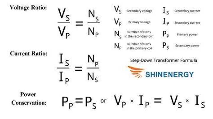 Formula for step down transformer?