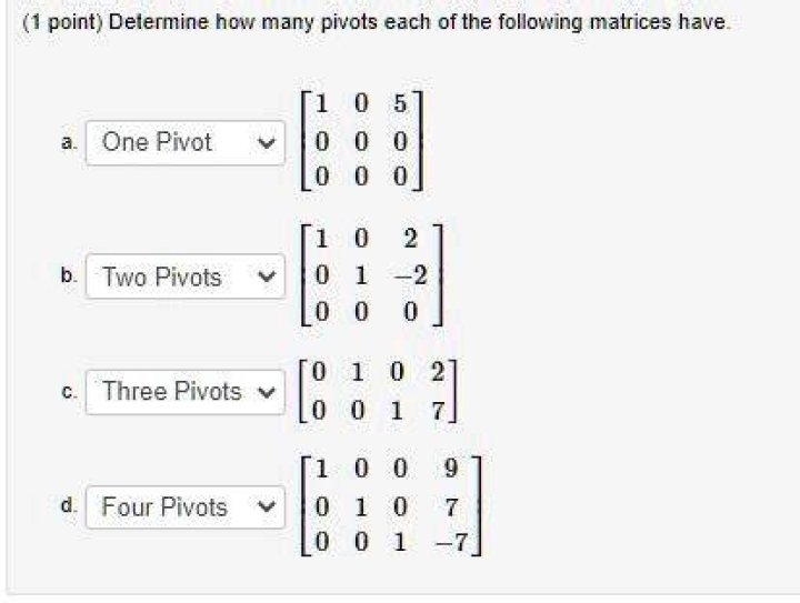 How many pivots does a matrix have?